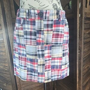 LOFT Multicolor Plaid Madras Skirt